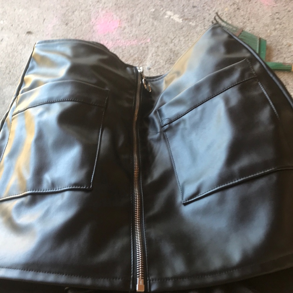 Leather skort